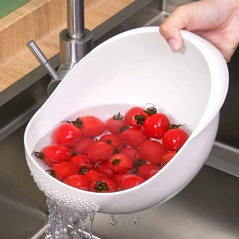 米とぎフィルター豆ストレーナーバスケットザルプラスチックふるい果物野菜ボウル水切りクリーニングツールホームキッチンツール