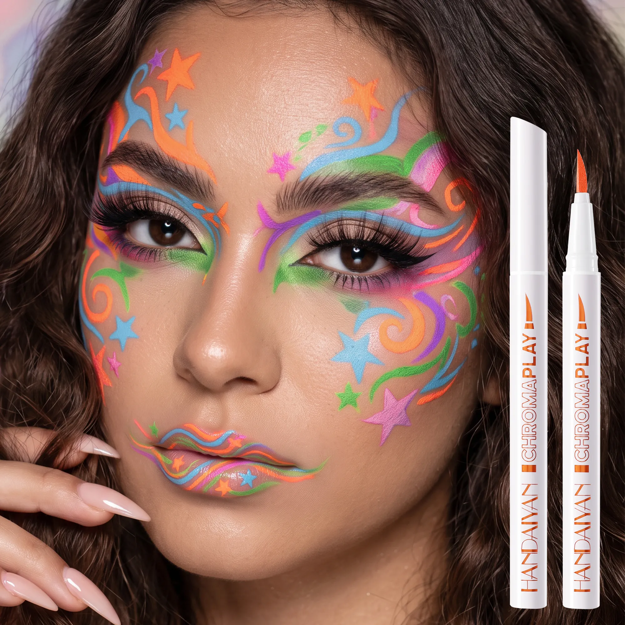 Liquid Eyeliner Pencil Waterproof Quick Drying Painting Pen Long-lasting Colorful Matte Eye Liner Pen Makeup Halloween Cosmetics