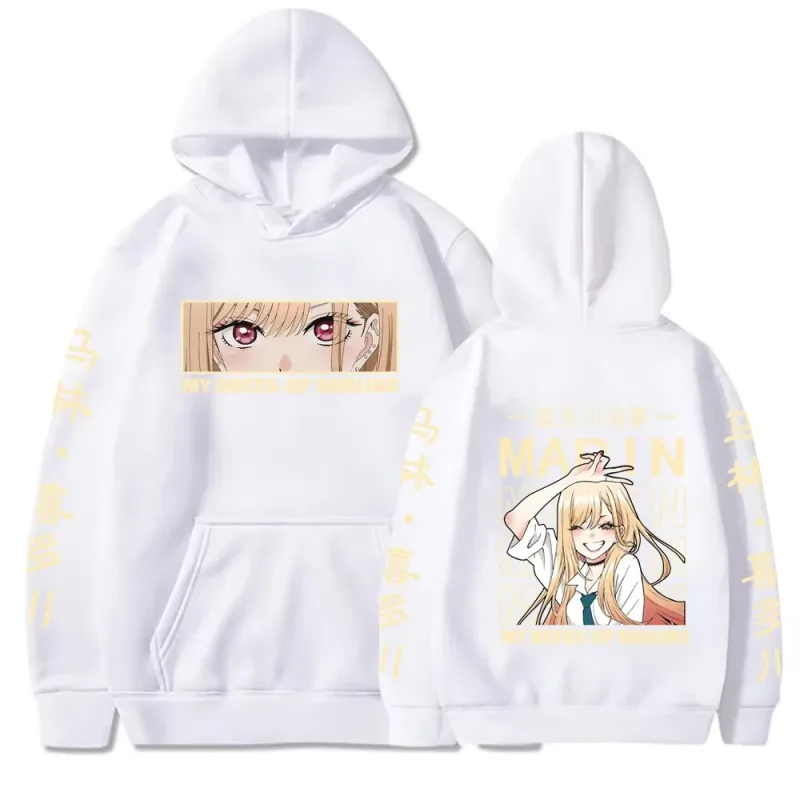Hot Sale Anime My Dress-Up Darling Kitagawa Marin Graphic Print Hoodies Men Women High-street Loose Casual Oversized Sweatshirt — image 17