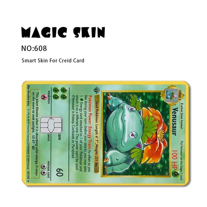 Anime Pokemon Pikachu skórka na kartę kredytową 2.5D naklejki HD karta naklejka karta matowa folia skóra mały chip wodoodporna naklejka prezenty zabawki — image 11