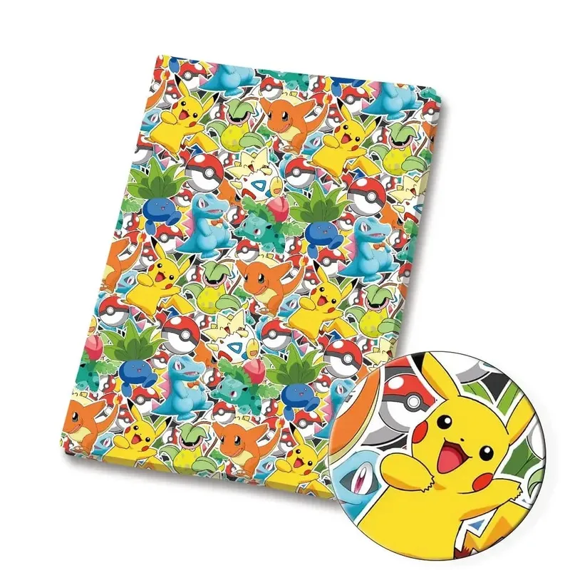 Pokemon Cartoon Fabric140*50cm Ruční šití Patchwork Quiltování Dětské šaty Domácí prostěradlo Potištěná látka Fabric Šití děti — image 2