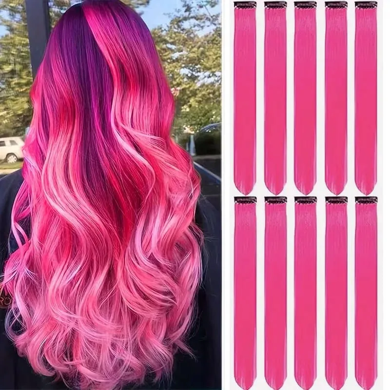 24Inch Synthetic 10pcs Long Straight Clip‑in Hair Extension Easy Install Hairpiece for Women Daily Party Hairstyle Accessory — image 12