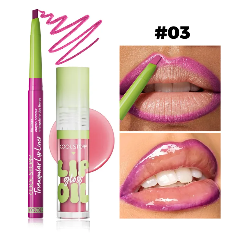 Juego de brillo de labios 2 uds., lápiz labial 2 en 1, Kit de maquillaje de contorno de labios suaves, delineador de labios mate para mujeres, Combo de aceite voluminizador, cosmético — image 10