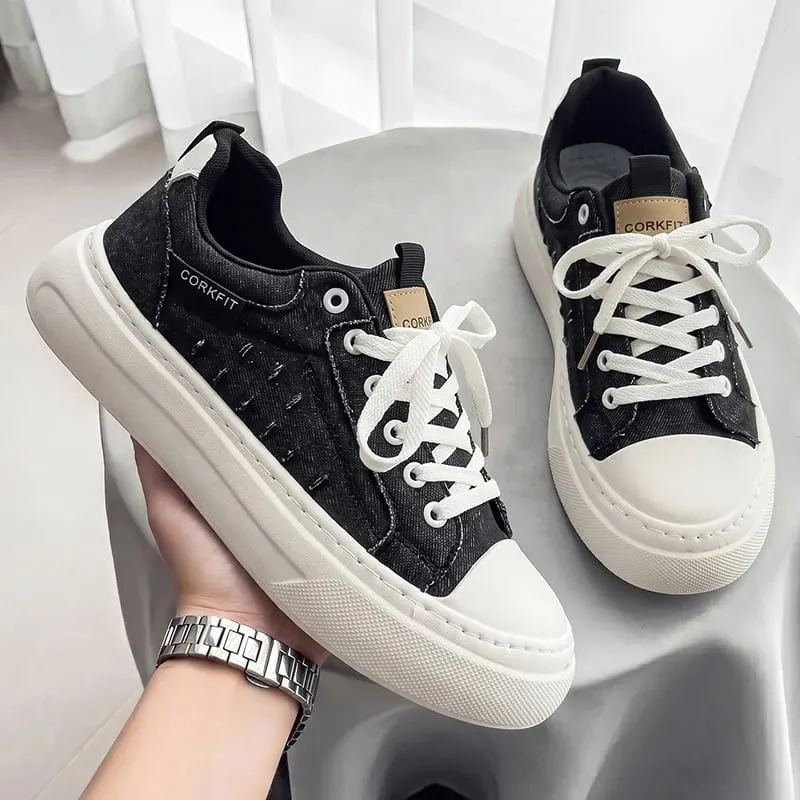 PersonalizedSpringandAutumnNewMensShoesKoreanStyleFashionableLargeSizeLowTopCasualShoes Denim Single ShoesVersatile Sneakers — image 5