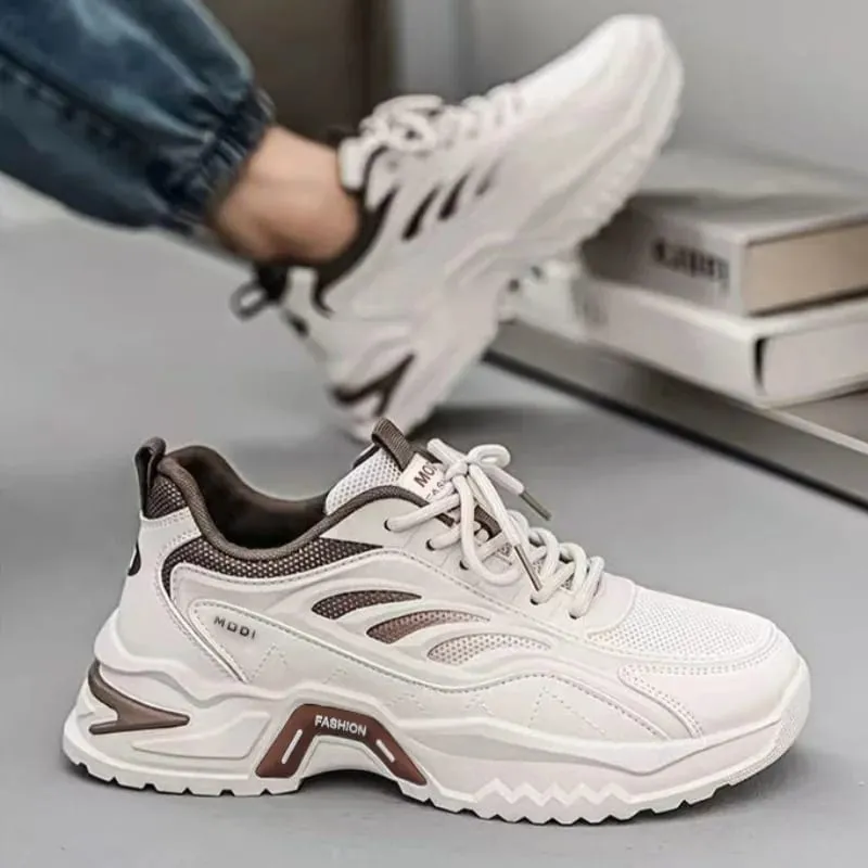 Men Sneakers Spring Summer Breathable Mesh Casual Shoes Platform Chunky Dad Footwear Lace Up Walking Running Shoes — image 4