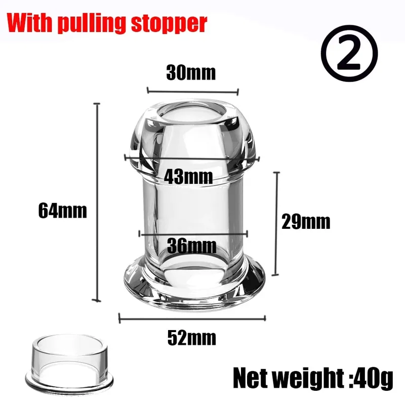 Hollow Speculum Peeking Anal Beads Vagina Butt Plug Ass Expander Tunnel Transparent Anus Dilation BDSM Sex Toy for Gay Couples