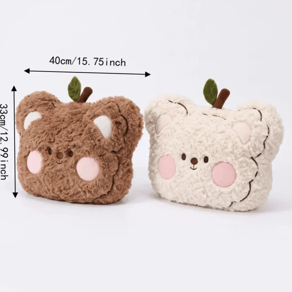 Seat Companion-almohada de oso de pelusa suave y rizada, cojín bonito para sofá, almohada de peluche de Animal Adorable, decoración del hogar