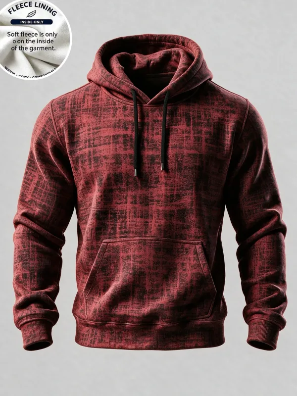 3D Printed Fleece Hoodie Vintage Rust Texture Block Pullover Long Sleeve Kangaroo Pocket Street Casual Sweatshirt — image 7