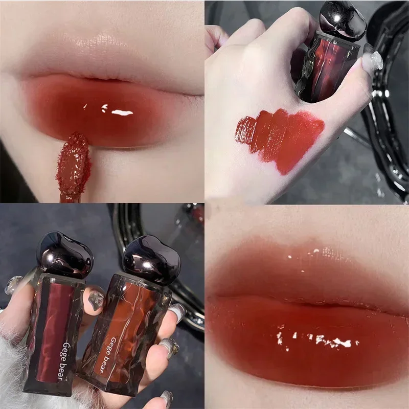 Διαφανές Water Glossy Πορτοκαλί Lip Gloss Red Mirror Jelly Liquid Liquid Liquid Liquid Lipsticks μακράς διαρκείας Καλλυντικά για λεκέδες για τα χείλη — image 7