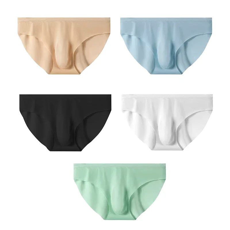 4pcs Men's Ice Silk Briefs Summer Transparent Seamless Sexy Quick-drying Trendy Breathable Underwear Ultra-thin Panties — image 15