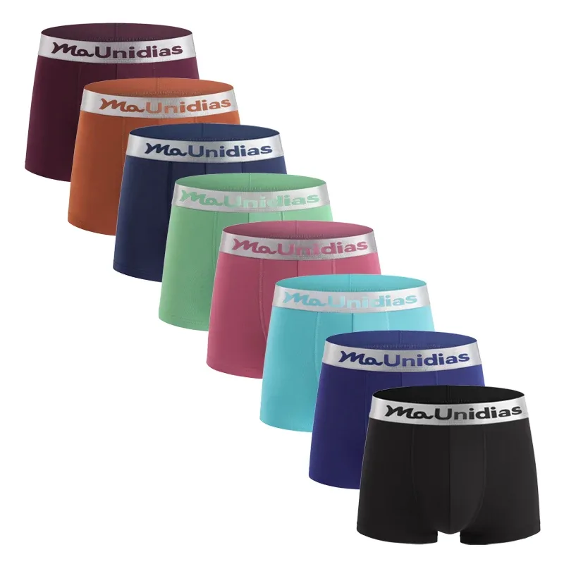 8pcs Bamboo Fiber Boxer Briefs White Men's Panties Letter Waistband Underwear Man Boxers Solid Color Boxershorts Men Underpants — image 22