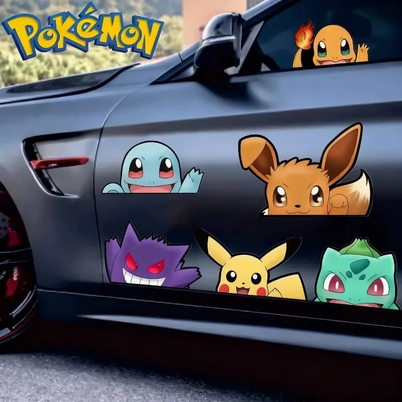20 stylów Pokemon naklejki samochodowe Anime rysunek Pikachu Gengar Eevee Charmander urocza lalka z kreskówek kreatywna naklejka urodziny prezenty — image 1