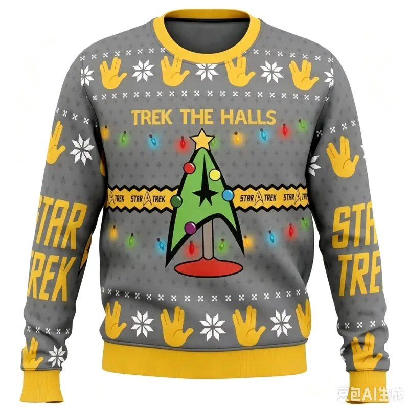 Captain Picard Star Trek Ugly Christmas Sweater Cartoon Anime Women Men Pullover Tops 2026 New Fashion Couple Hoodie Sweatshirt — image 2
