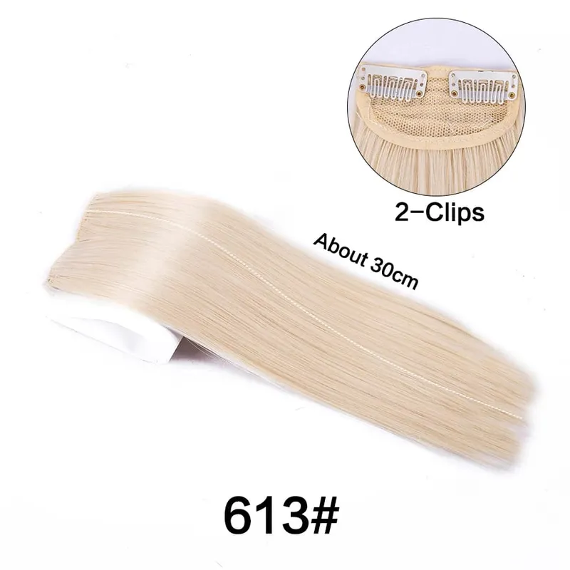 Synthetic 10"20"30Cm Clip In Extension Straight Hair Pad Hairpieces Thinning Hair Invisible Seamless Hair Pads Increase Hair
