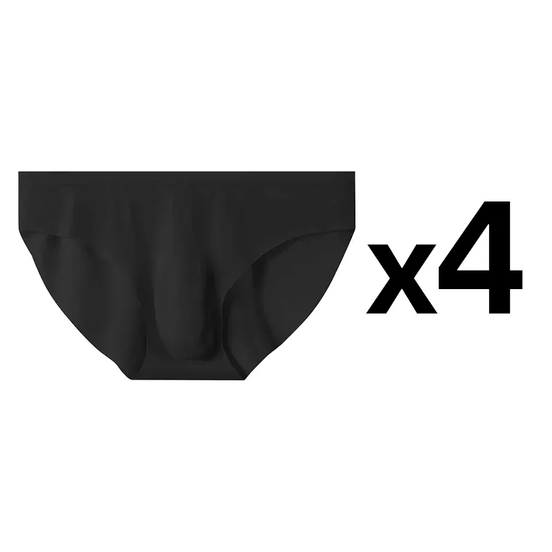 4pcs Men's Ice Silk Briefs Summer Transparent Seamless Sexy Quick-drying Trendy Breathable Underwear Ultra-thin Panties — image 18