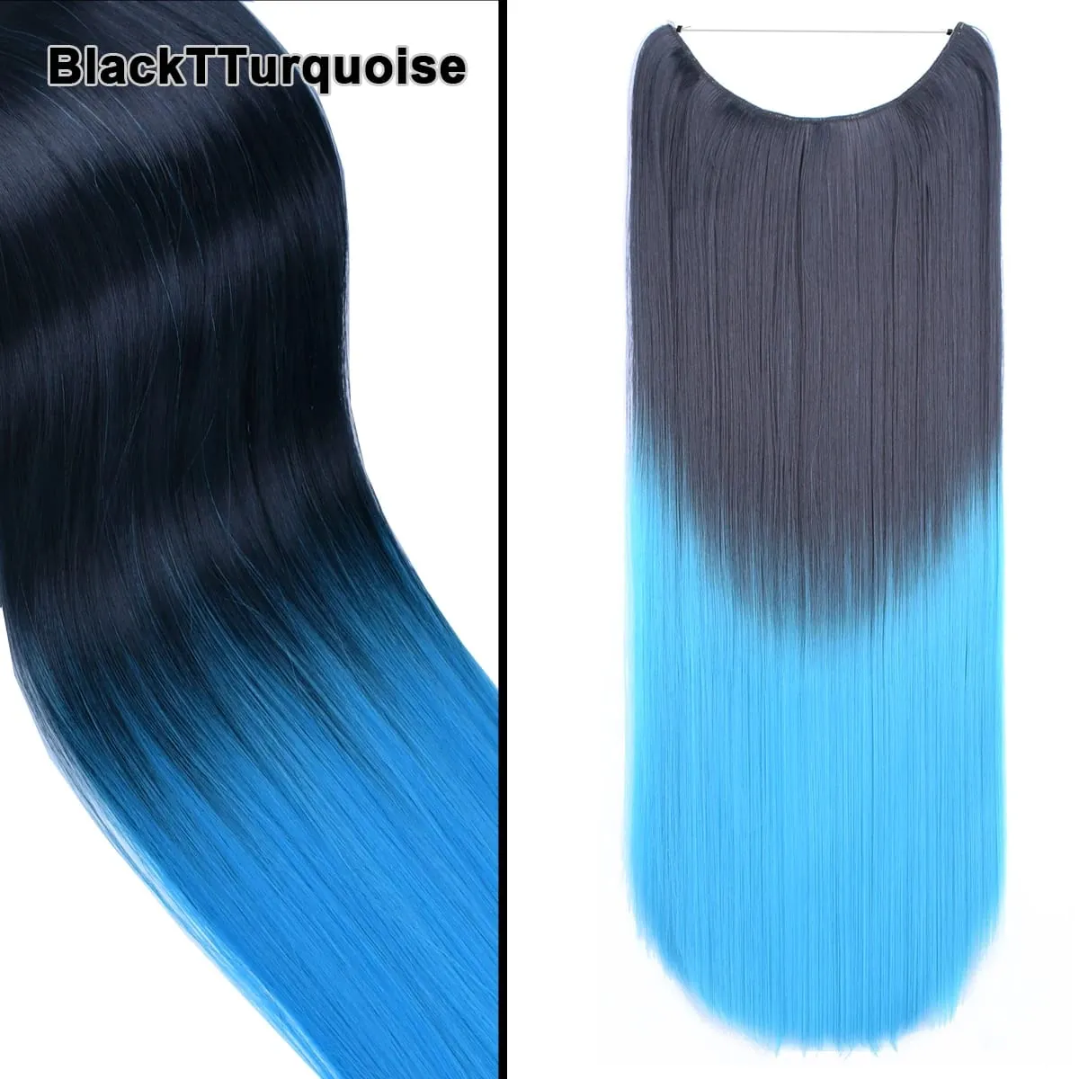 Jeedou Wavy Hair Extension Elasticity Invisible Wire Fish Line One Piece No Clips Synthetic Hairpieces Ombre Color For Ladies — image 37