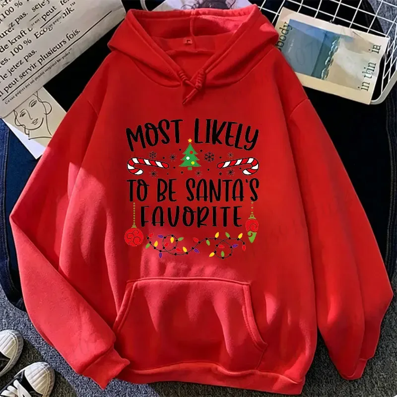 Meest waarschijnlijk tot Kerstmis Familie Hoodies Grappige Slogan Groep Sweatshirts Kerstmis Gingerbread Man Print Hoody Vakantiefeest Top — image 16