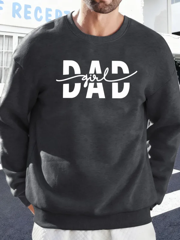 Sudadera con estampado creativo de letras de papá y niña, sudaderas cálidas de otoño para hombre, sudaderas con capucha de lana de gran tamaño, ropa de calle informal suave para hombre — image 9