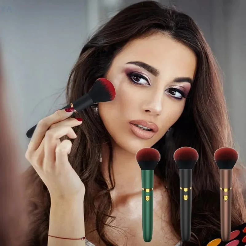 [MP]2-i-1 elektrisk foundationbørste Vibrationsmakeupbørste Multifunktion Blød Fluffy Bærbar Genopladelig Detail Makeup Værktøj