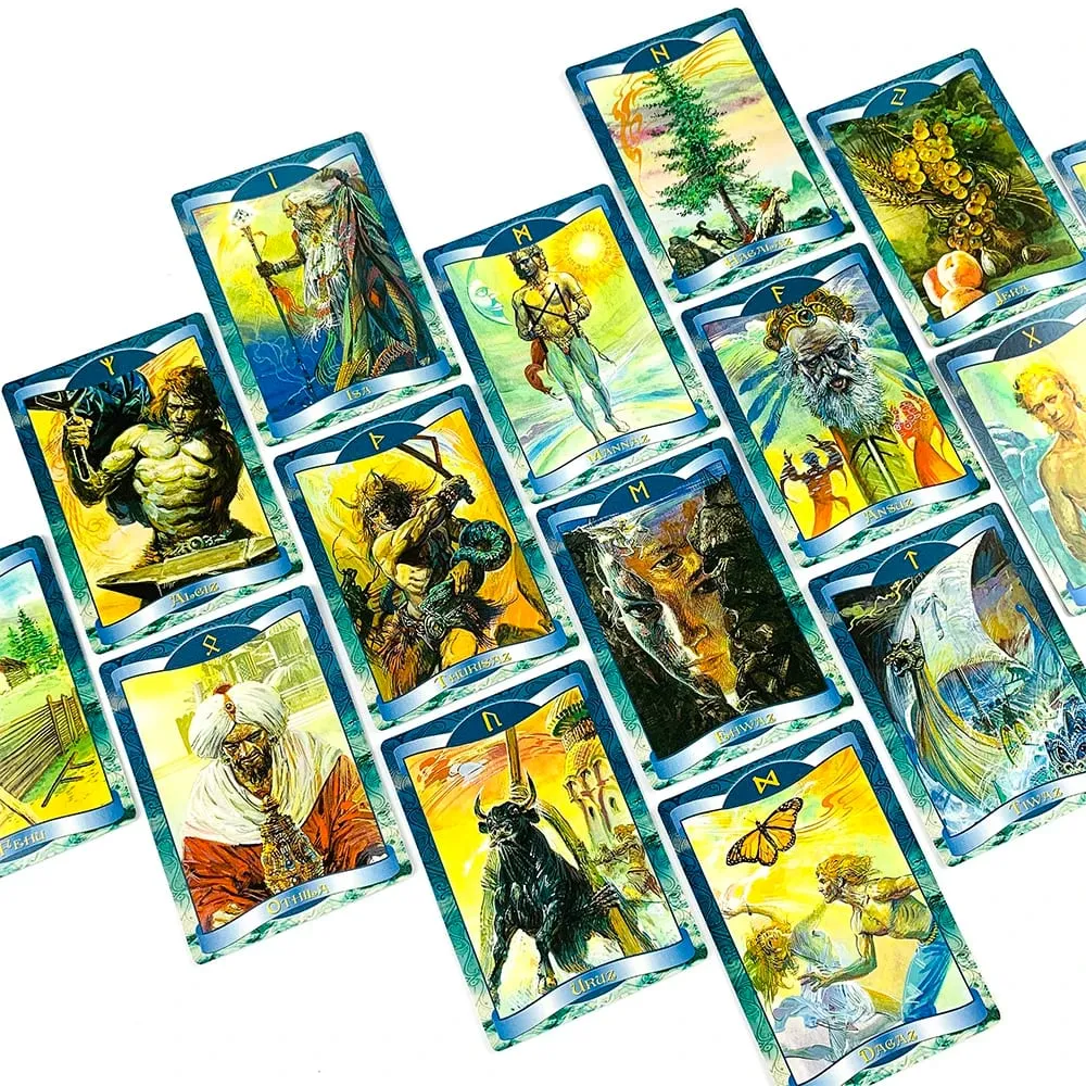 New Runes Oracle Cards 24 Cards Nordic Rune Oracle Cards Mystic Divination Deck Cards Game for Spiritual Meditation 10.3*7.3cm — image 5