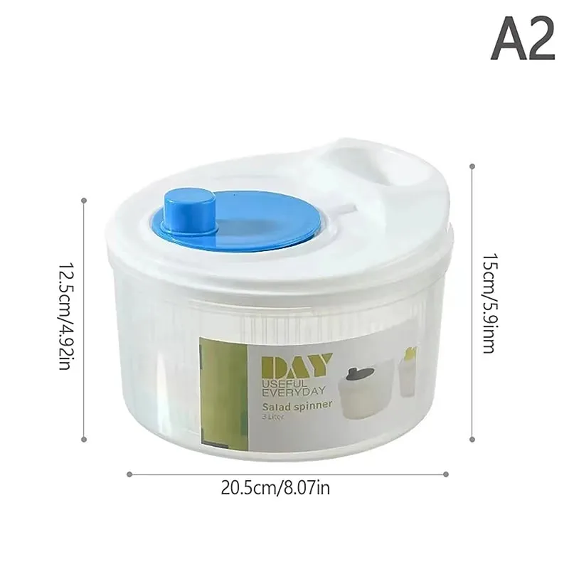 Salad Spinner Dryer Vegetable Fruit Food Drain Basket Dehydrator Quick Washing Drying Manual Centrifuge Kitchen Household Tool — image 8