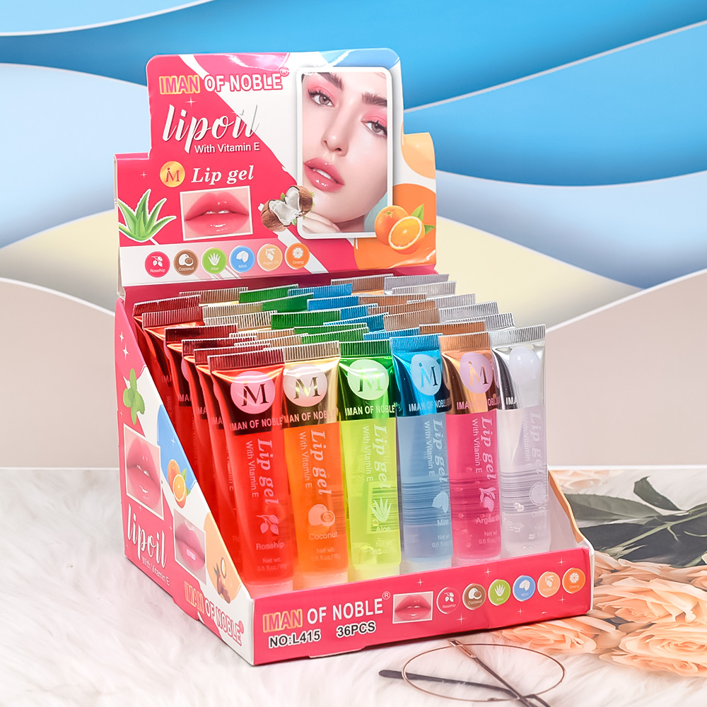 6Pcs Perisa Buah Berair Set Pengilat Bibir Berkilat Gel Bibir Jelas Penghidratan Pelembap Bibir Glos Bibir Wanita Makeup Bibir Borong — image 7