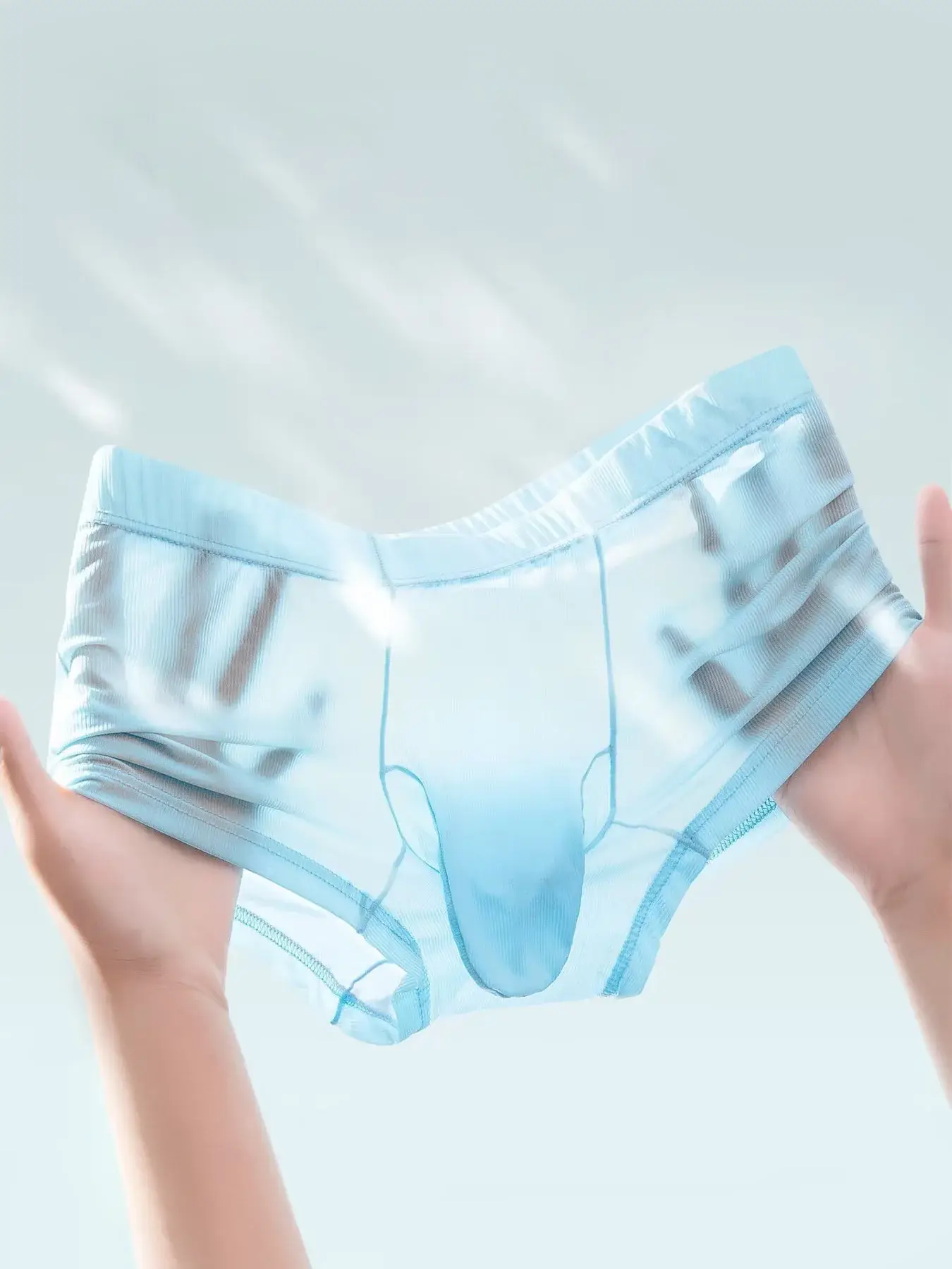 Transparante boxershort Heren Sexy ondergoed Ultradunne onderbroek See Through Ice Silk Knickers Glad glanzende lingerieshort
