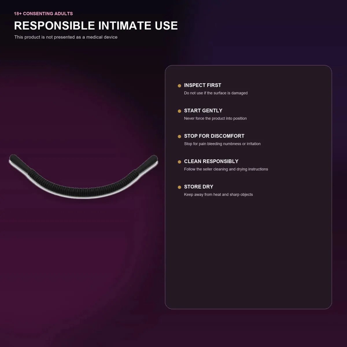 Flexible Vaginal Expander Ribbed Adult Sex Toy Bendable Spreader for Women Couples Pink Purple Black Easy Double Ended Rod Play — image 6