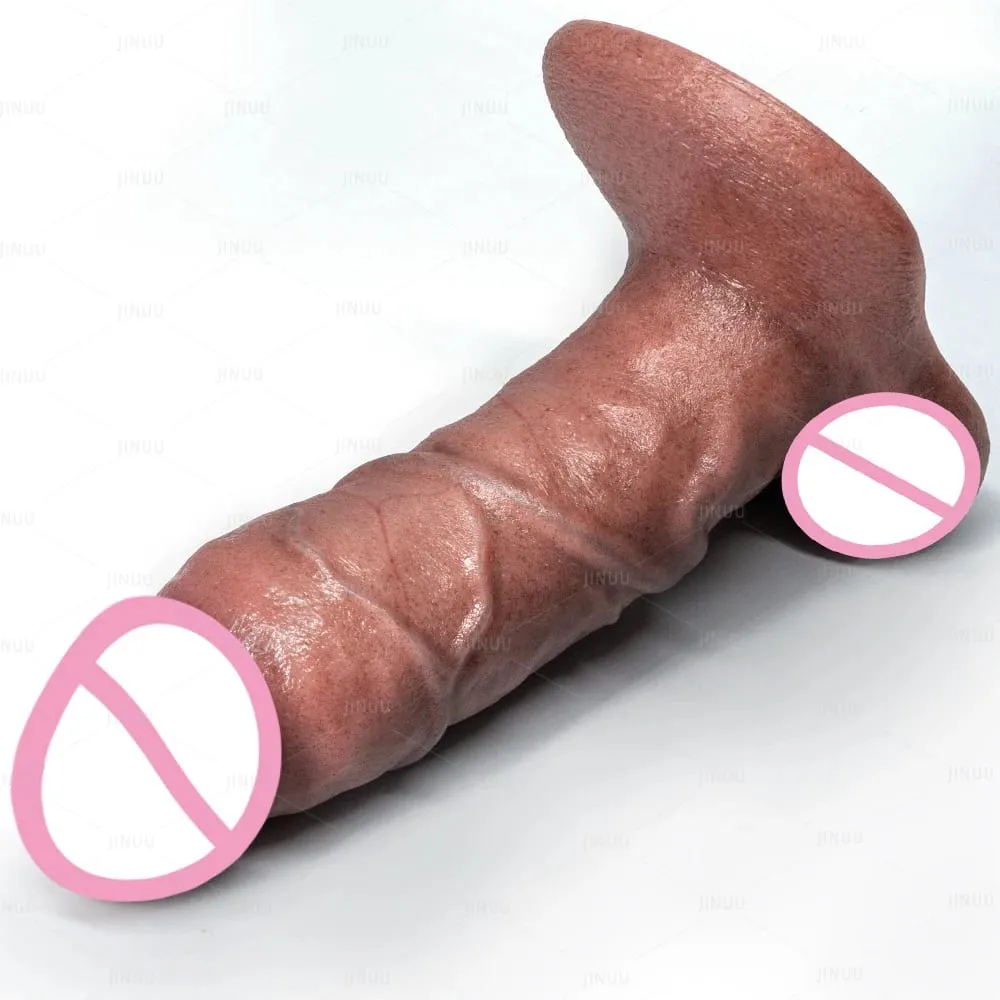 XXL Thick Silicone Dildo with Large Suction Cup Skin-Friendly Soft Silicone Massager Realistic Pore-Level Texture Penis Sex Toy