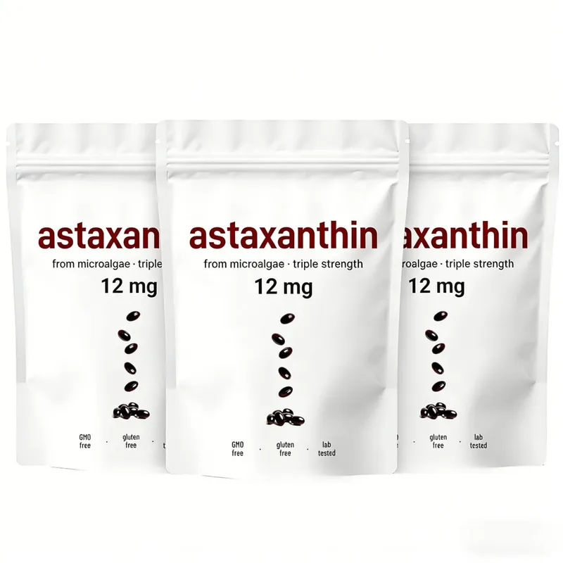 Astaxanthine 12 mg softgels - Dagelijkse antioxidantondersteuning Niet-GMO Glutenvrij Sojavrij 120 capsules voor volwassenen