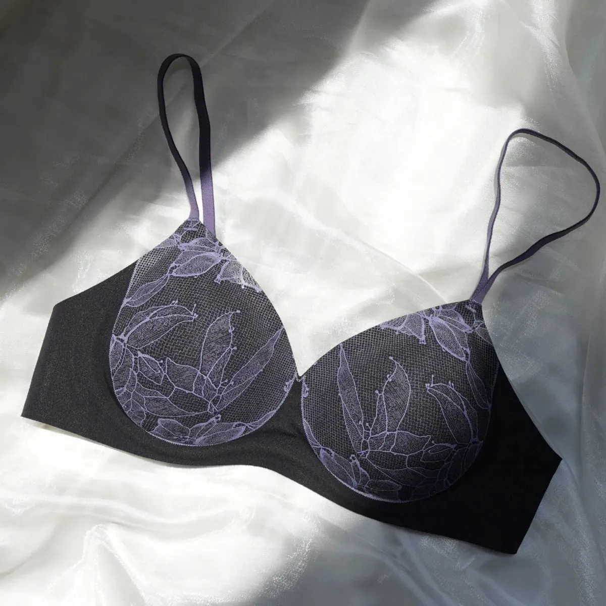 Women Seamless Invisible Lingerie Set Wireless Thin Cup Comfort Breathable Gathered Bra Panty 2‑Piece Underwear Set — image 2