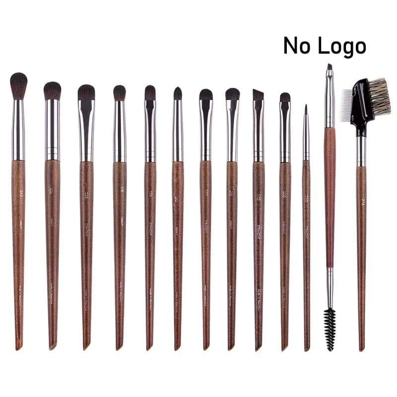 Přírodní dřevo štětce na líčení očí celá sada Pro Crease Eyeshadow Make up kit rozmazání zvýrazňovač obočí Štětec na řasy praktický — image 26
