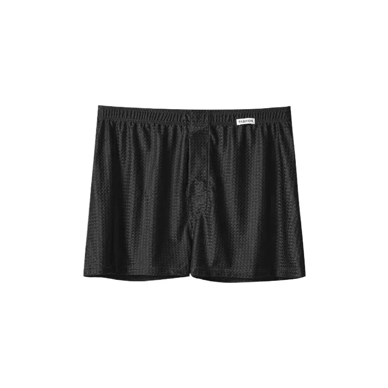 Lot de 2 boxers en soie glacée pour hommes, taille moyenne, coupe ample, Cool, tendance, sous-vêtements brillants, vêtements de nuit, culottes masculines