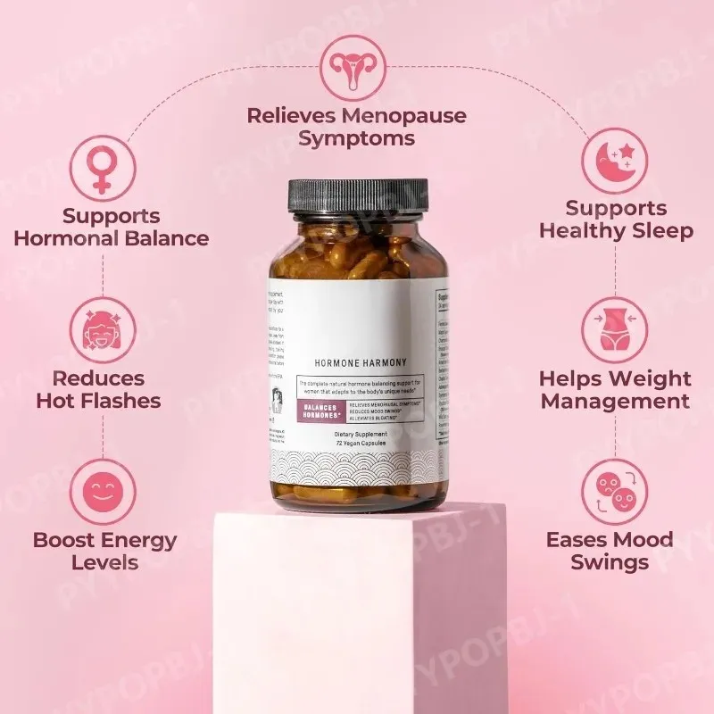 Hormone Harmony Capsules with Natural Herbal Supplement Wellness Support for Women Relief Menopause Hormonal Balance 72 Count — image 2