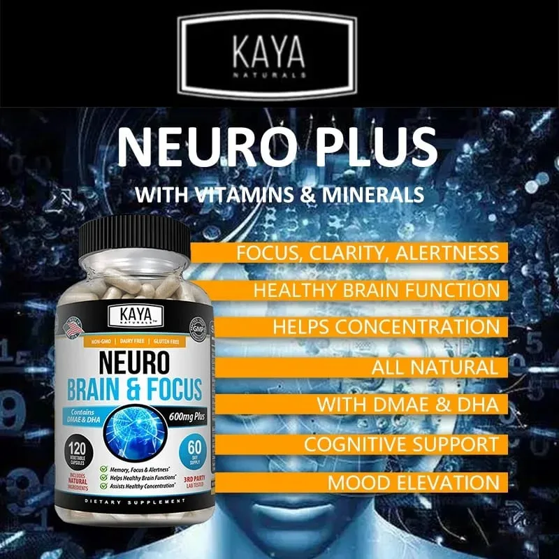 Cápsulas de reforço cerebral nootrópicas - Vitaminas, concentração de memória, clareza e desempenho cognitivo, suporte para alívio do estresse — image 3
