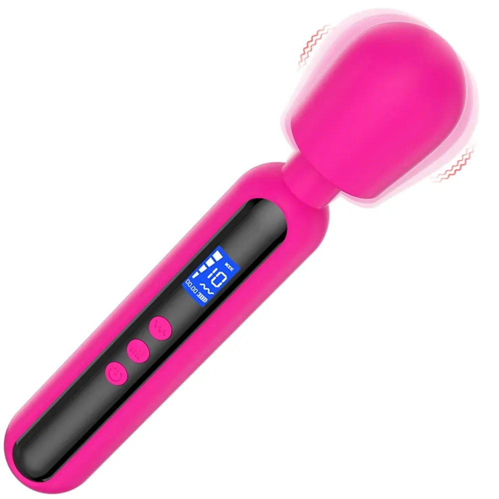 強力魔棒 AV 震動器女式 G 點陰蒂刺激器搭配 LED 顯示肌肉按摩器自慰器成人性玩具 — image 1