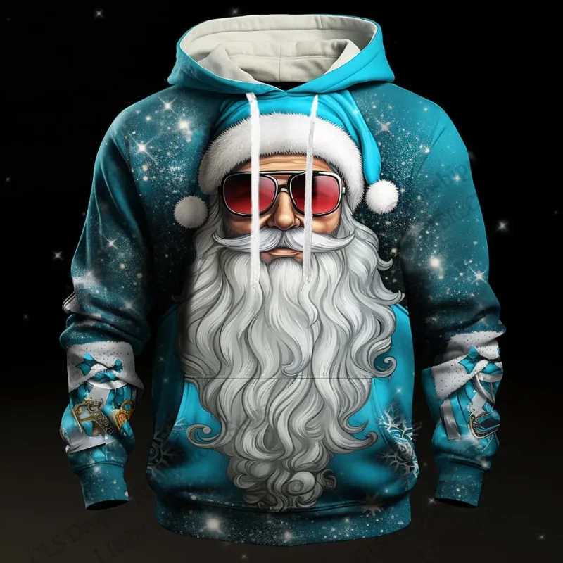 Christmas Mens Santa Claus 3d Print Hoodies Men Women Fashion Sports Outdoor Hoodie Sweatshit Unisex Coat Men Clothing Oversized — image 9
