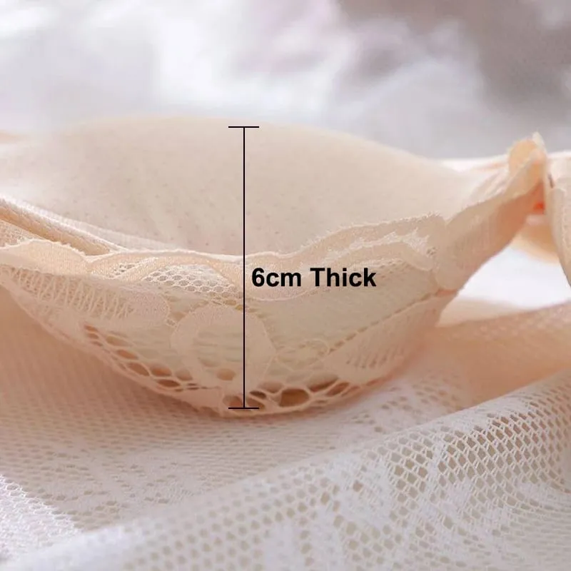 12cm Thick Padded Push Up Bra Wireless Gathered Bra for Small Chest Sexy Natural Lift — image 4