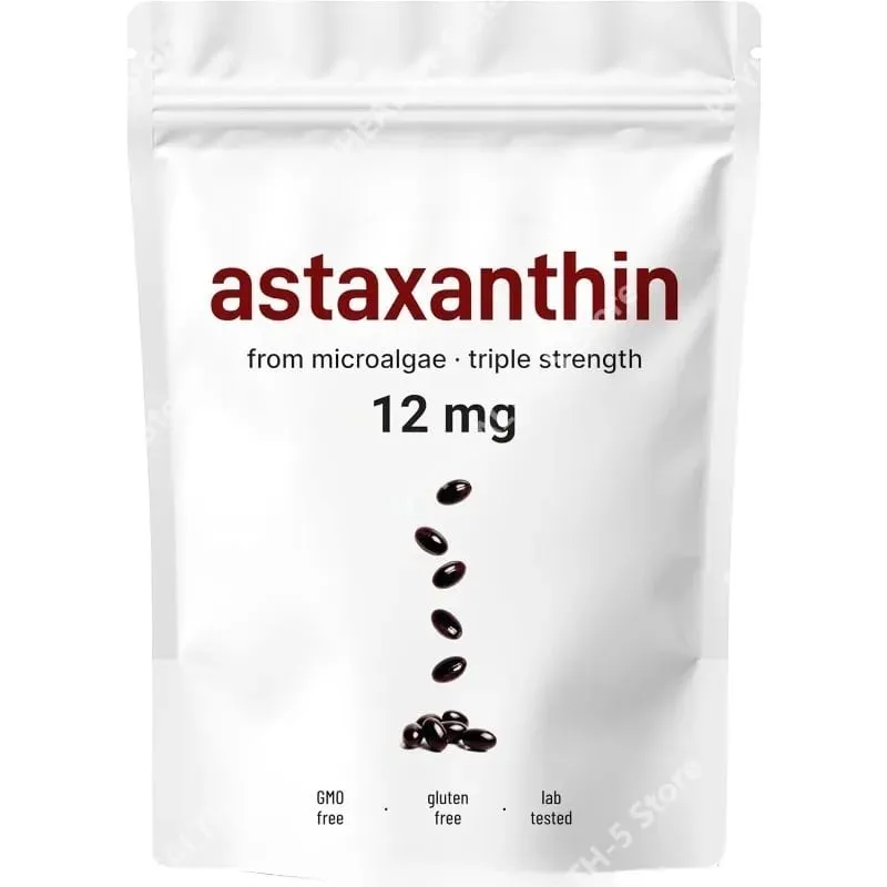 Astaxanthine 12 mg softgels - Dagelijkse antioxidantondersteuning Niet-GMO Glutenvrij Sojavrij 120 capsules voor volwassenen