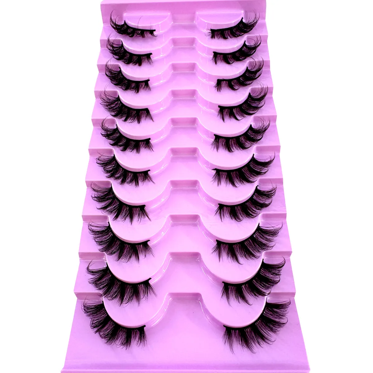 Half Lashes 10 Pairs Half Lashes Soft Natural Cat Eye Lashes Makeup Tool Fake Eyelashes Extension Fluffy Faux Cils — image 5