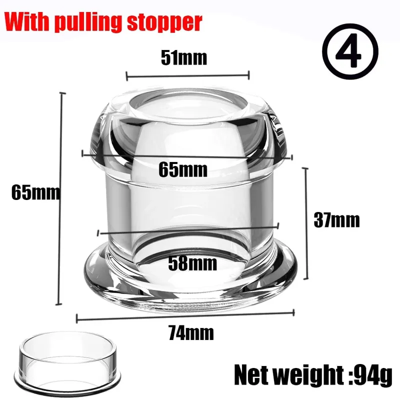Hollow Speculum Peeking Anal Beads Vagina Butt Plug Ass Expander Tunnel Transparent Anus Dilation BDSM Sex Toy for Gay Couples — image 8