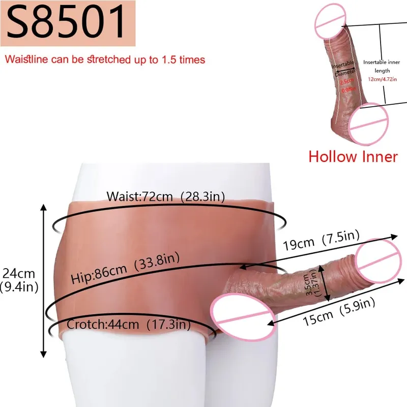 2 farben Riesige Hohl Dildo Hosen Hohe Taille Strap-On Penis Extender насадка на член Für Männer Verzögerung Ejakulation ultra Dildo — image 8