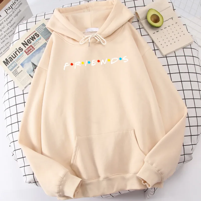 Sitcom Movie Friends Printed Mens Hoody Korean Fleece Sweatshirt Simple Crewneck Hooded Street Oversize Autumn Men's Clothes — image 12