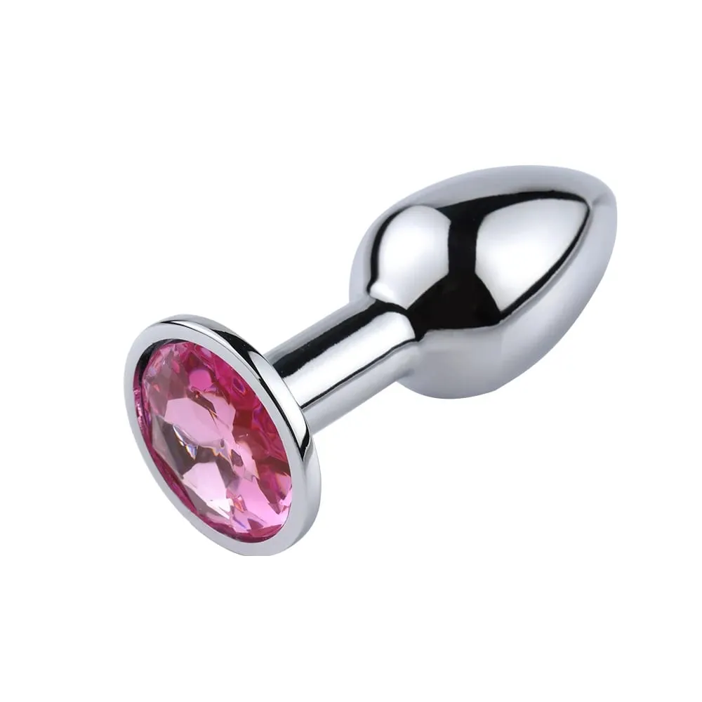 Luxury Metal Anal Plug Set Jewel Butt Trainer Kit Adult Toys for Men Women Couples Beginners Sex Gifts Large Medium Small Pink