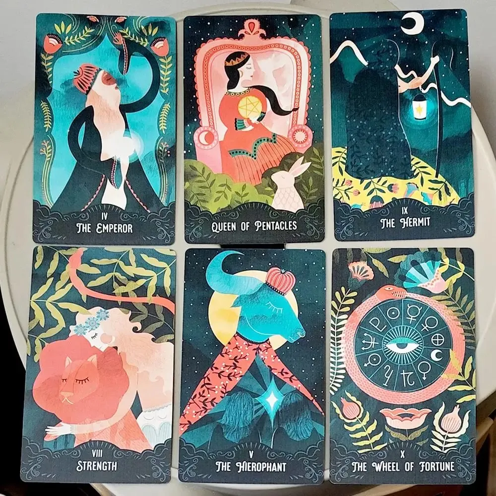 Star Maiden Tarot Deck 78 Card Deck Aesthetic Celestial Divine Tarot σε άκαμπτο κουτί δύο τεμαχίων διπλό ανάγλυφο 12*7cm — image 8