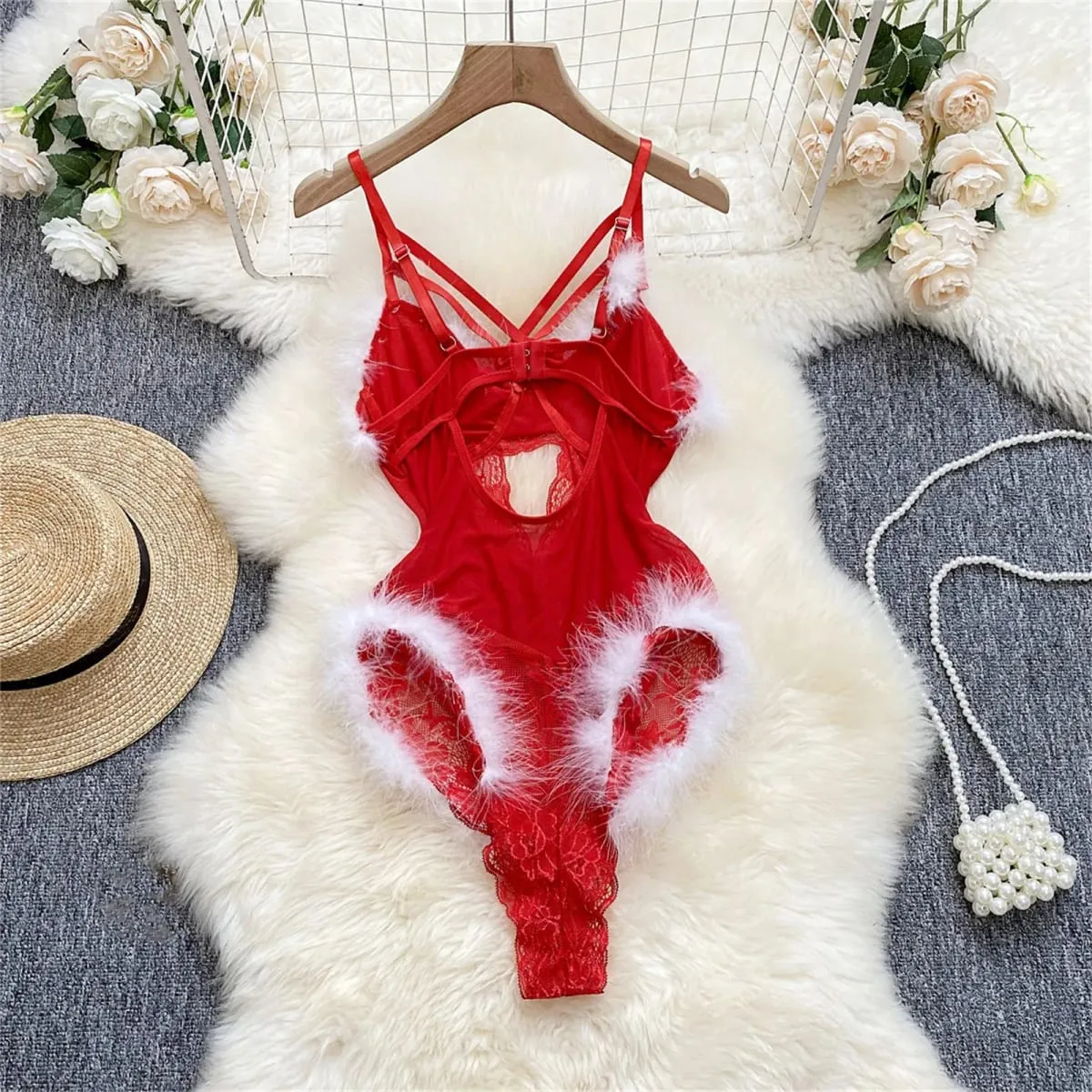 Christmas See-Through Comfortable Lingerie Set Women'S Sexy Christmas Erotic Lingerie Furry With Steel LenceríA Hot Caliente — image 3