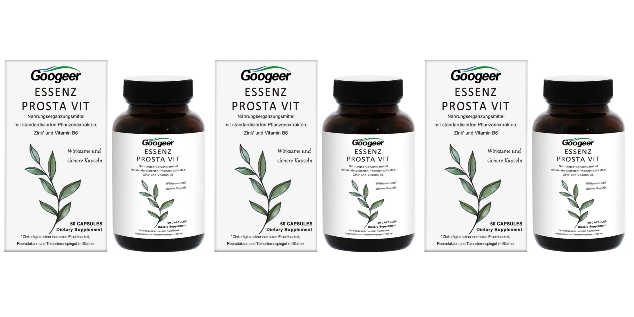Googeer Prosta Vit Essenz Capsules with Saw Palmetto Zinc Vitamin B6 Supports Prostate Urinary Health Daily Comfort 60 Count — image 9
