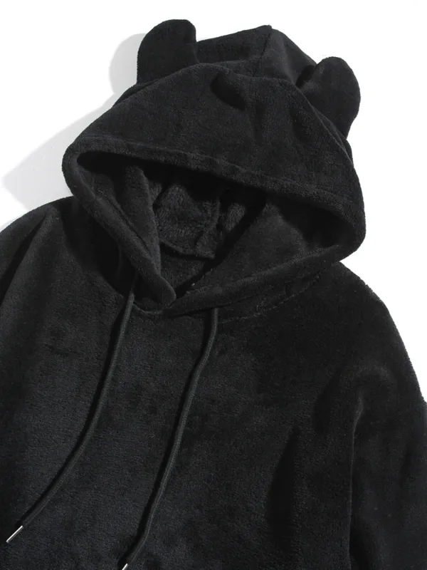 Men Autumn Winter Plus Size Hooded Coat Personality Fashion Casual Loose Daily Street Wear Male Hoodie Outerwear Tops — image 8
