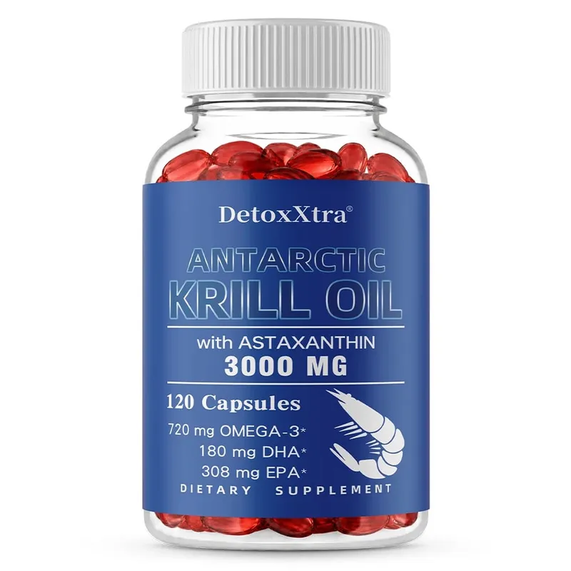 Antarktik Krill Yağı 3000mg Kapsül Omega-3 EPA DHA Astaksantin ve Fosfolipitler Antioksidan Kalp Beyin Eklem ve Göz Desteği