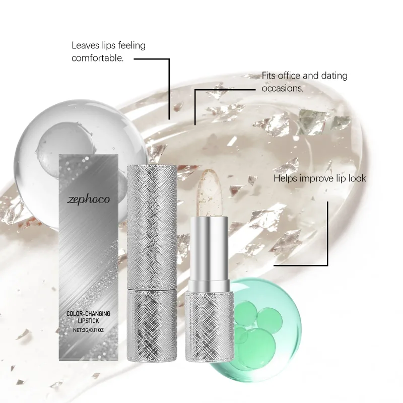 Gincu Berubah Warna Lutsinar Kalis Air Tahan Lama Pelembap Kristal Jeli Mutiara Membaiki Lip Balm Kosmetik